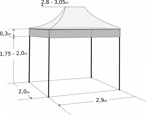 Pavilion de grădină 2x3m - din oțel: Dimensiuni și parametri