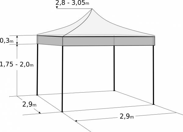 Pavilion de grădină 3x3m – din aluminiu: Dimensiuni și parametri