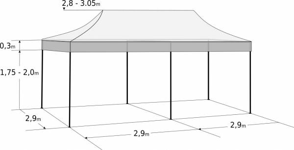 Pavilion de grădină 3x6m – din oțel: Dimensiuni și parametri