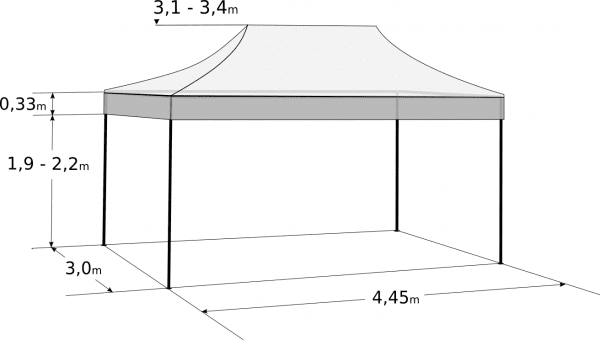 Pavilion de grădină 3x4,5m - din aluminiu hexagonal: Dimensiuni și parametri Pavilion de grădină 3x4,5m - din aluminiu hexagonal: Dimensiuni și parametri